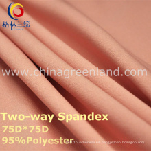 75D poliéster spandex teñido de tela para la ropa superior (GLLML237)